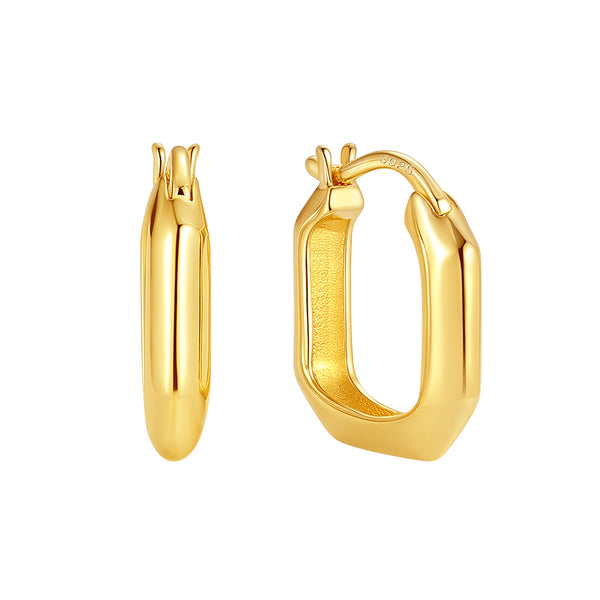 BVFE0722 Brass Geometric Square Hoop Huggie