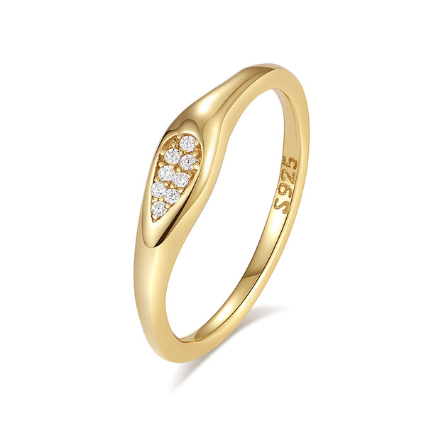 VFJ0439 Dainty Pave CZ Signet Ring