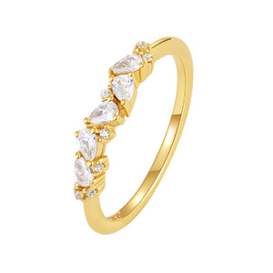 VFJ0593 Stacked Pear Cut CZ Ring