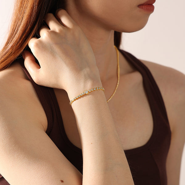 BVFS0712 Brass CZ Tennis Bracelet