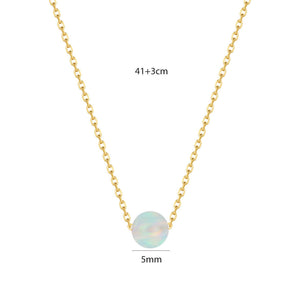 VFX0381 Single Bead Floating Opal Pendant Necklace