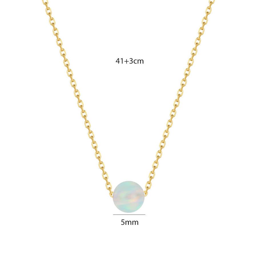 VFX0381 Single Bead Floating Opal Pendant Necklace