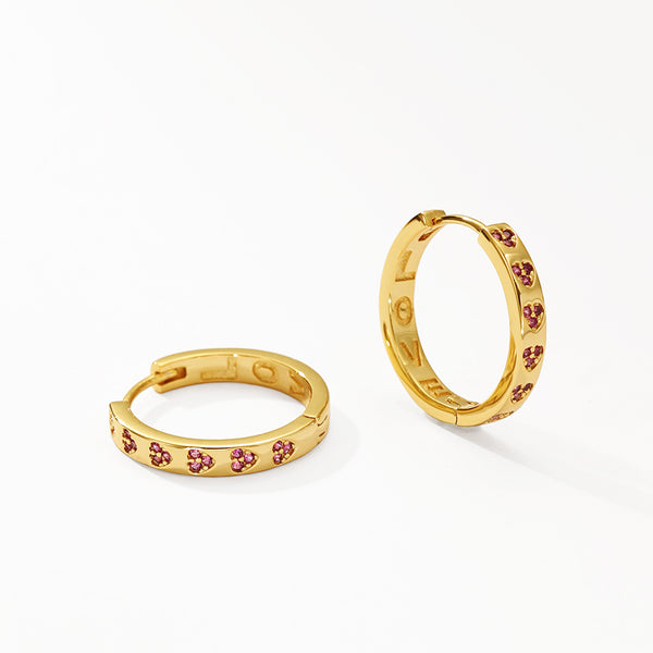 VFE0078  Minimalist Zirconia Hoop Earrings