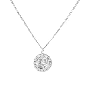 FX1186 925 Sterling Silver Moon Star Diamond Pendant Necklace