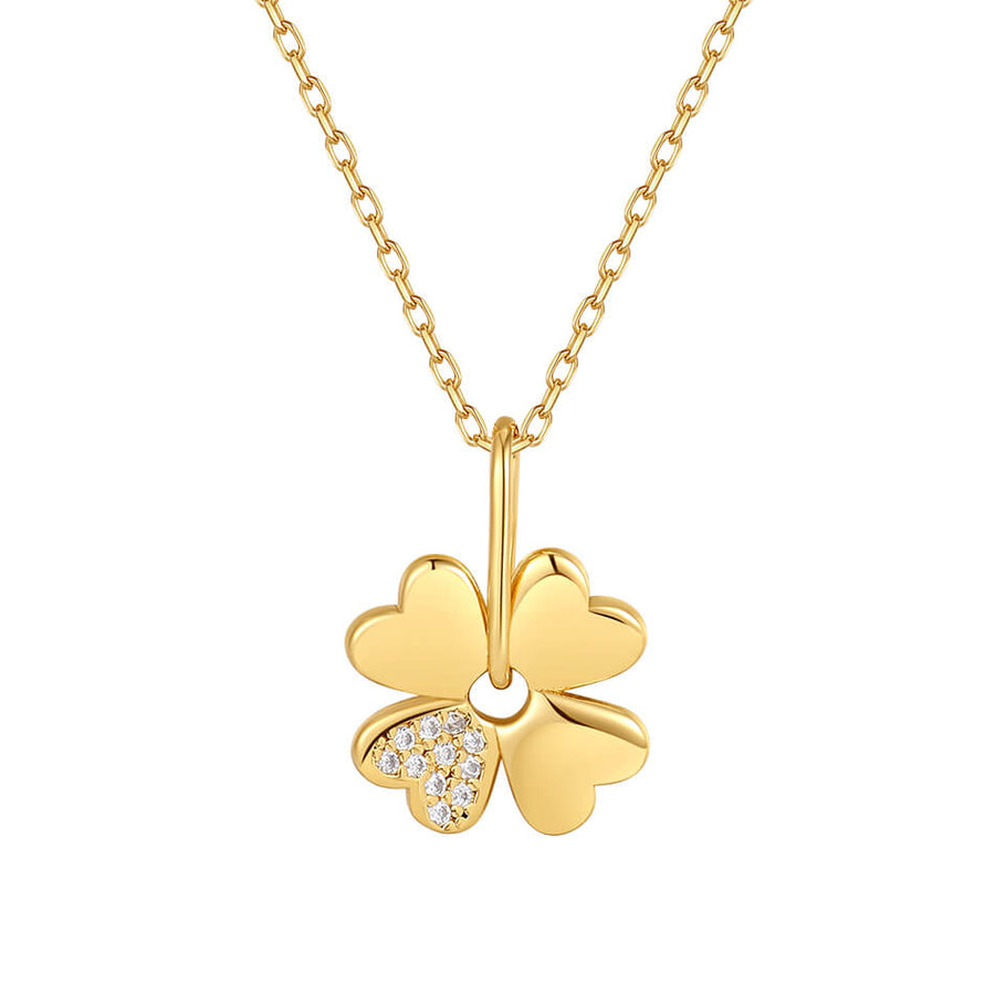 VFX0304 Four Leaf Clover Flower Pendant Necklace