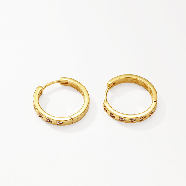 VFE0078  Minimalist Zirconia Hoop Earrings