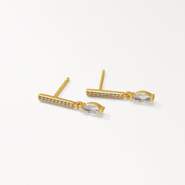 VFE0044 Marquise CZ Vertical Strips Stud Earrings