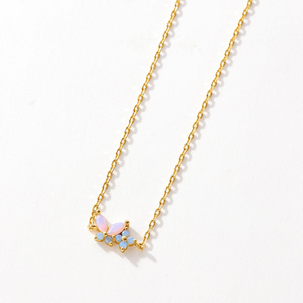 VFS0143 Milky Opal Pink Nano Butterfly Flower Women Bracelet