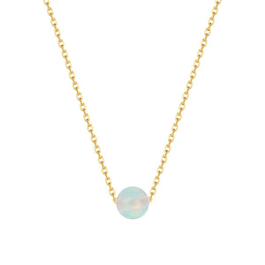 VFX0381 Single Bead Floating Opal Pendant Necklace