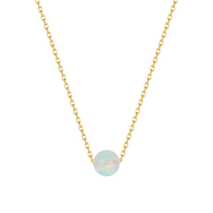 VFX0381 Single Bead Floating Opal Pendant Necklace