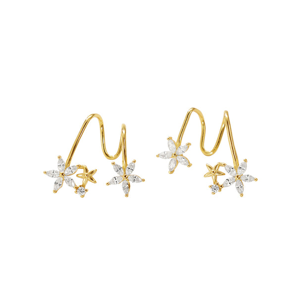 FE3153 Double Star Zirconia Ear Cuff