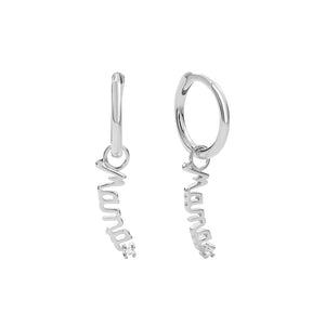 FE2859 925 Sterling Silver Alphabet MAMA Dangle Earrings