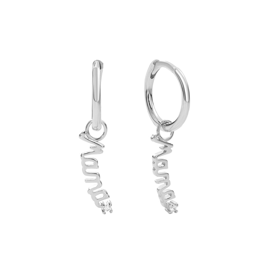 FE2859 925 Sterling Silver Alphabet MAMA Dangle Earrings