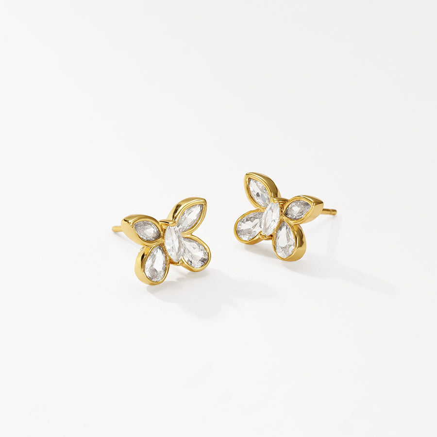 VFE0050 Cubic Zirconia Butterfly Stud Earrings