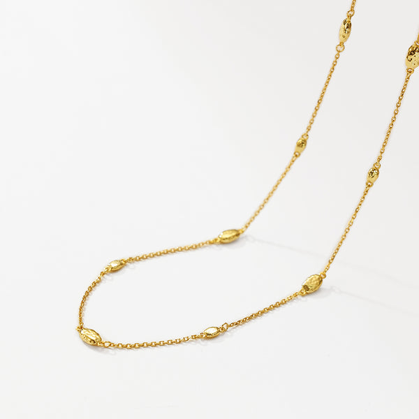 VFX0085 Minimalist Gold Bead Necklace