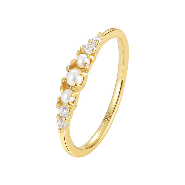 VFJ0519 Graduated Shell Pearl & CZ Ring