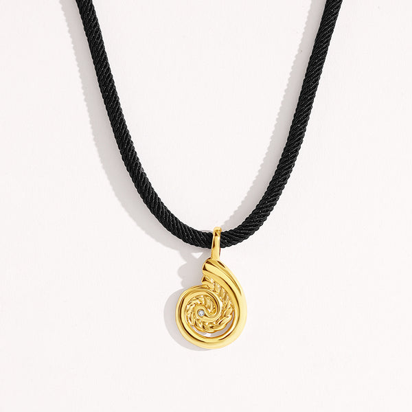 BVFX0716 Braided rope conch pendant necklace