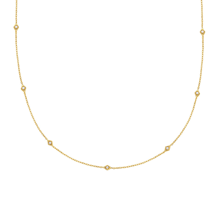 VFX0607 Minimalist Rhombus Necklace With CZ