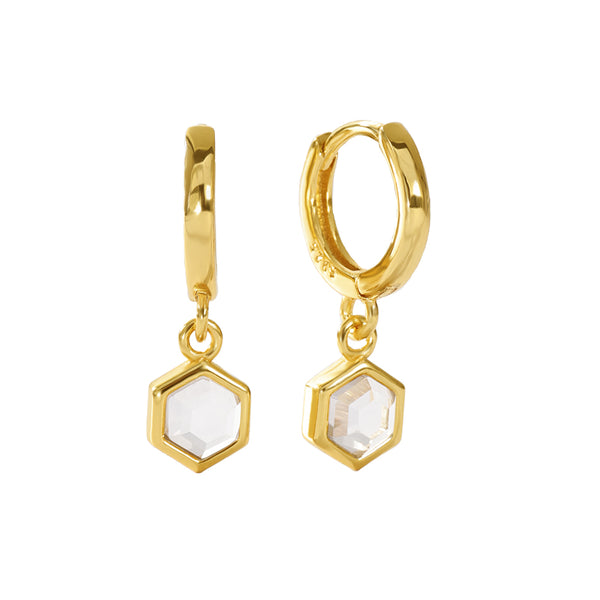 VFE0241 Birthstone Hoop Dangle Earrings