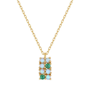 VFX0394 Opal Rectangle Lattice Necklace