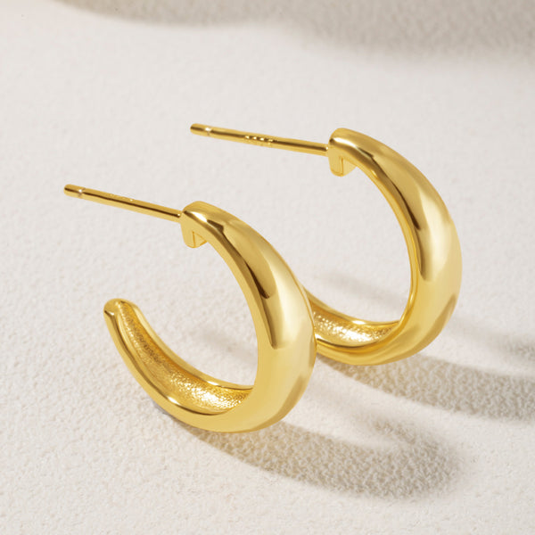 FE0769 925 Sterling Silver Simple Hoop Earrings