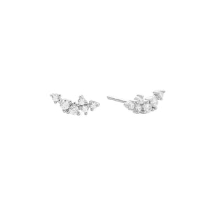 FE2883 925 Sterling Silver Pave Crystal Stud Earrings