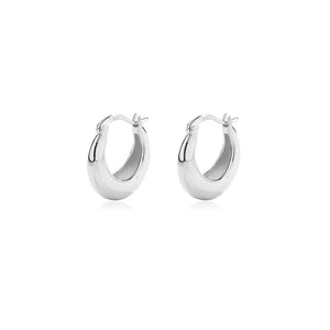 FE3071 925 Sterling Silver High Polished Bold Hoop Earring