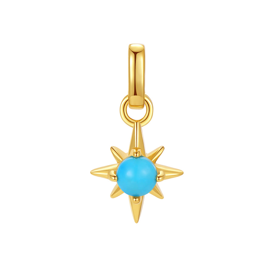 VFD0490 Turquoise Northern Star Diy Necklace Charm Pendants