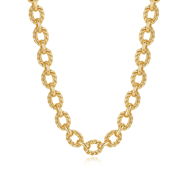 BFS0442 & BFX1780 Twisted Link Chain Bracelet & Necklace