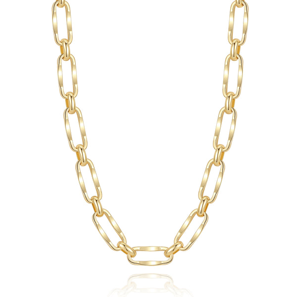 BFX1782 & BFS0444 Wave Paperclip Chain Necklace & Bracelet