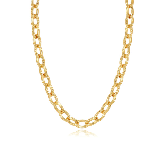 BFX1790 & BFS0452 Textured Cable Chain Necklace & Bracelet