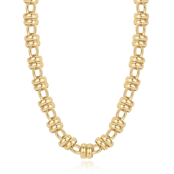 BFX1791 & BFS0453 Barrel Link Chain Necklace & Bracelet