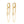 FE2155 925 Sterling Silver Rectangle CZ Double Chain Hoop Earrings