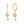 FE2189 925 Sterling Silver CZ Key Dangle Earrings