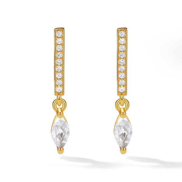 VFE0044 Marquise CZ Vertical Strips Stud Earrings