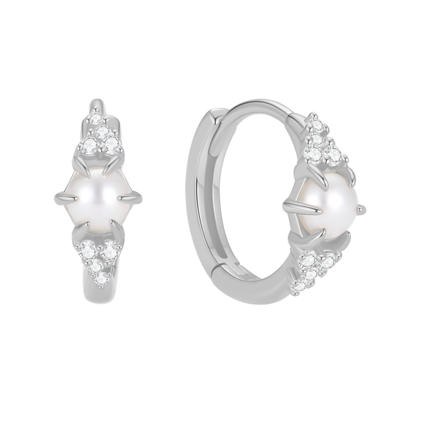 VFE0517 Shell Pearl Hoop Earrings
