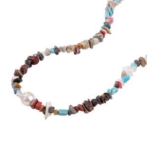 PN0102 925 Sterling Silver Colorful Stone Choker Necklace