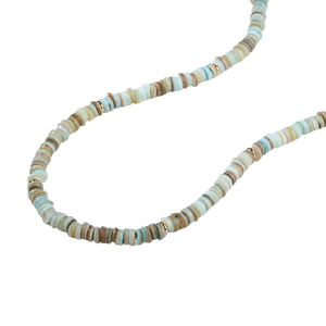 PN0100 925 Sterling Silver Green Wheel Beads Necklace