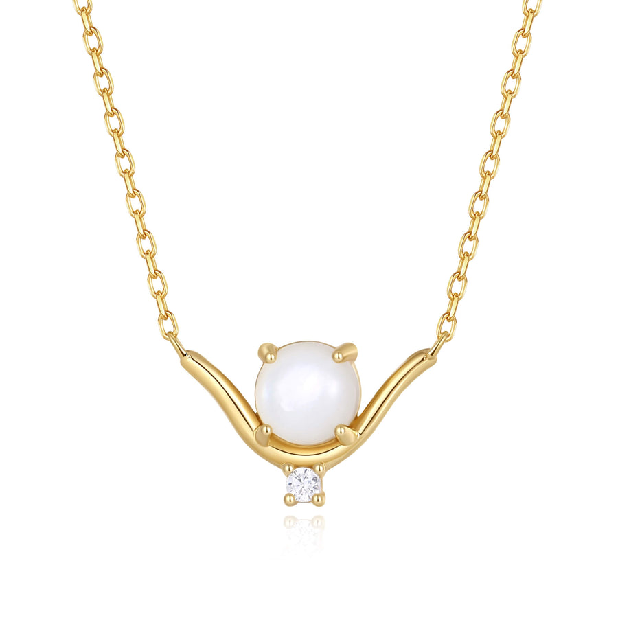 VFX0548 Nestled  Shell Pearl Pendant Necklace