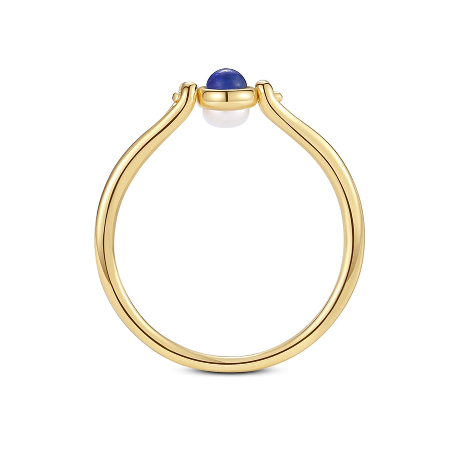 VFJ0537 Lapis Lazuli & Shell Pearl Spin Ring