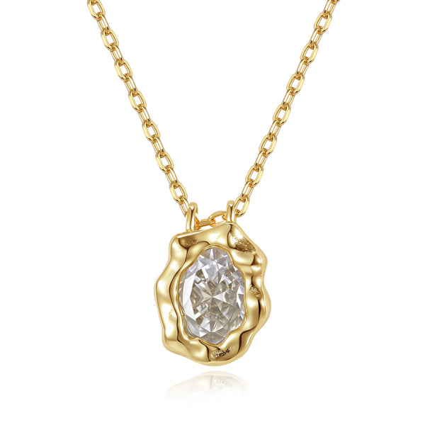 VFX0838 Nugget Cubic Zirconia Pendant Necklace