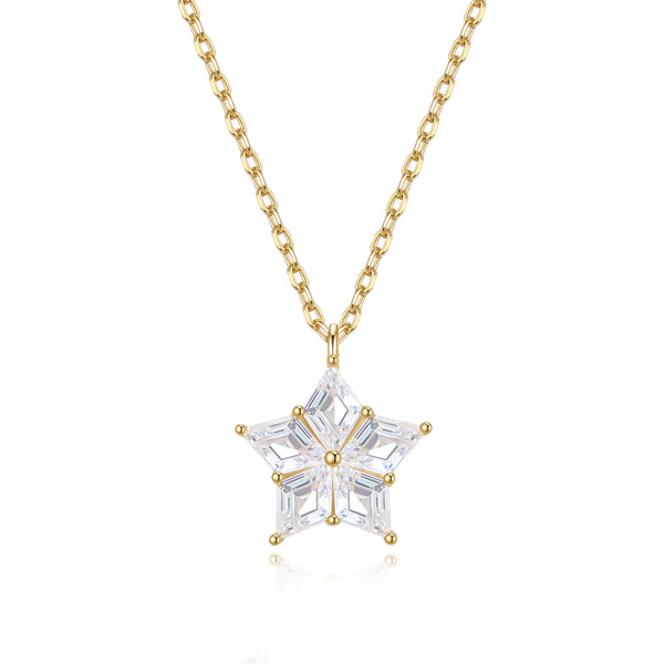 VFX0869 Sparkle Zirconia Snowflower Necklace