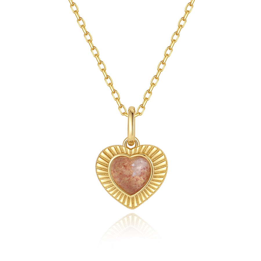 VFX0476 Strawberry Crystal Heart Necklace