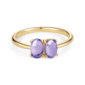 VFJ0485 Double Oval Stone Band Ring