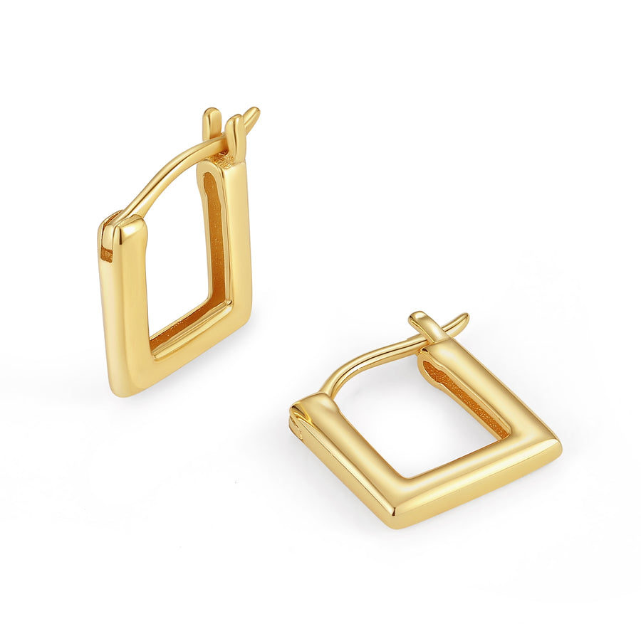 VFE0434 Geometric Rectangular High Polished Hoop Earrings