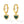 VFE0073 Malachite & CZ Heart Drop Hoop Earrings