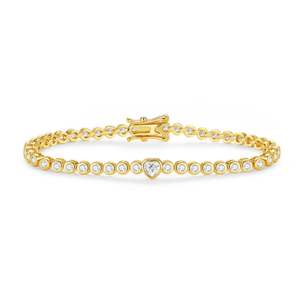 BVFS0714 Heart Tennis Bracelet