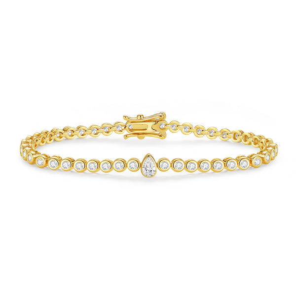 BVFS0713 Brass Waterdrop CZ Tennis Bracelet