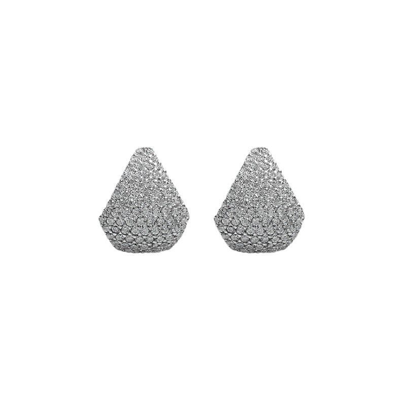 RHE1316 925 Sterling Silver Zircon Drop Stud Earrings
