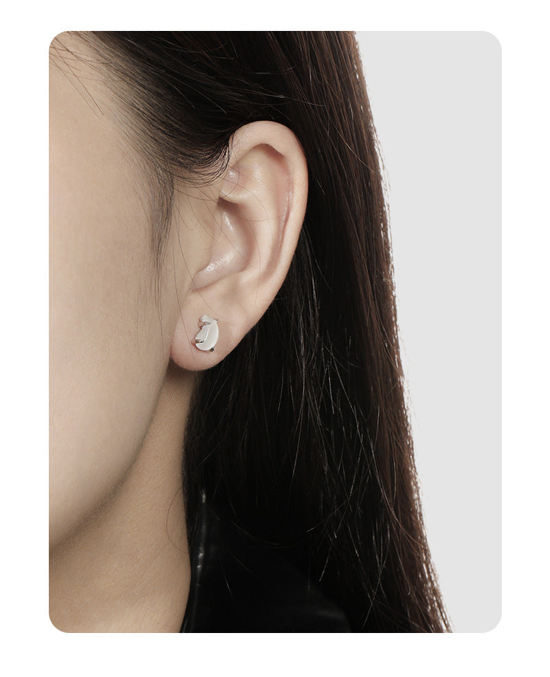RHE1119 Black Agate Opal Water Drop National Stud Earrings